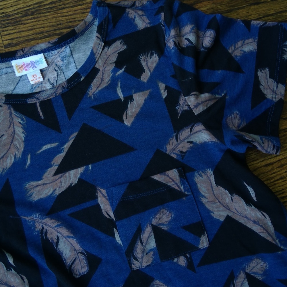 LulaRoe Tshirt Dress with Pocket Size XS Blue - Picture 4 of 5